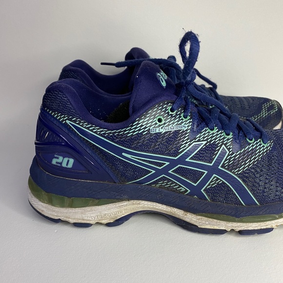 Asics Gel-Nimbus 20 Running Shoes US Women’s 7.5 Blue/Green T850N - Picture 9 of 11